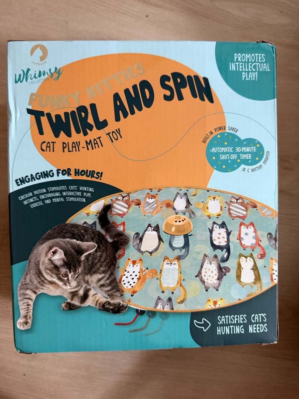 Cathaus Whimsy Collection Funky Kitties Twirl And Spin Cat Play-Mat Toy
